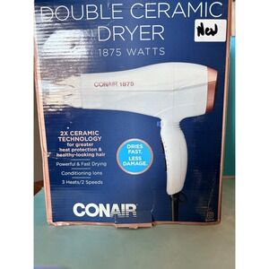 Double Ceramic Hair Dryer - White and Rose Gold